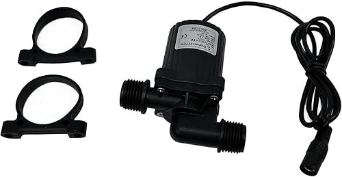 Miniatura 3 de SHYSKY DC40C-1240 Bomba de agua CC sin escobillas micro 12V 14W, 4M 13ft, flujo 720LPH, puertos roscados de 12 pulgada, seguro bajo ruido estable