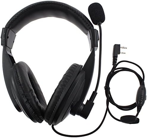 Buwico 2 Pin Noise Cancelling Overhead Earpiece Headset for Kenwood Puxing Wouxun Baofeng UV5R UV82 UV5R UV-5RA HYT 888S H-777 TK-208 TK-220 Walkie Talkie
