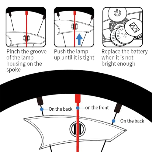 Luces de radio de seguridad y lámpara decorativa para rueda de bicicleta en viajes de noche 7