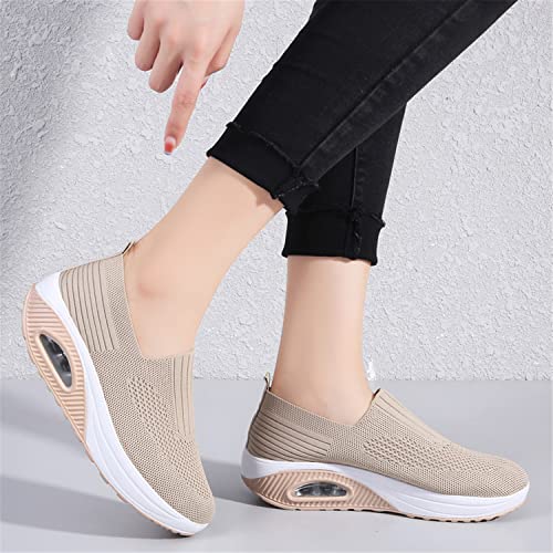 EnllerviiD Women Nurse Sneakers Platform Sneakers Air Cushion Walking Wedge Sneaker Food Service Shoes Ladies Toning Rocker Shoes2