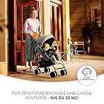 Kinderkraft Kinderwagen SIESTA, Leichte Reise Buggy, Verstellbare Rückenlehne, Liegeposition, Kleine Maße nach Zusammenklappen, Vergrößerbares Verdeck, Für ältere Kinder, bis 22 kg, Grau