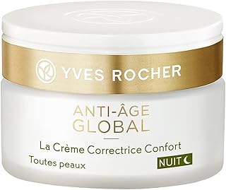 Yves Rocher Age Global Aging Comfort Night Cream - Aging and Mature Skin - All Skin Types, with precious Botanical Nectar, 50 ml jar