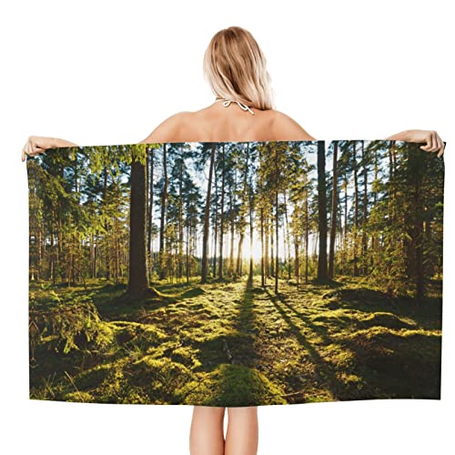 Lynsay Nature Forest Printed Bath Towel, Super Soft, Lightweight, High Water Absorption And Quick Drying Super Fiber Bath Towel #TOP1