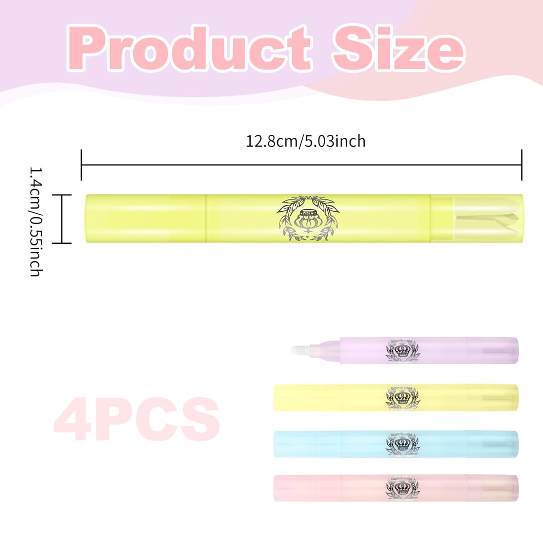 Set de 4 Rotuladores de Esmalte de Uñas Recargables para Manicura Profesional