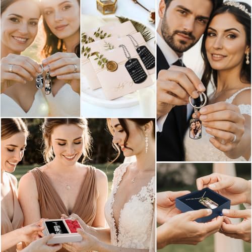 Laser Engraved Photo Pendant/Custom Full Color Printing Personalized Love Note Message Stainless Steel Ball Chain Necklace 24" Handmade3