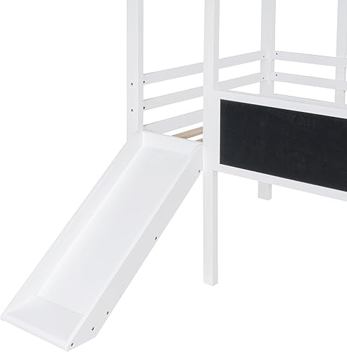 Miniatura 24 de RUNNA Marco de cama de madera de tamaño matrimonial con valla, para niños, adolescentes, niñas, niños, (Natural-Thinck 4col) Natural-Thinck