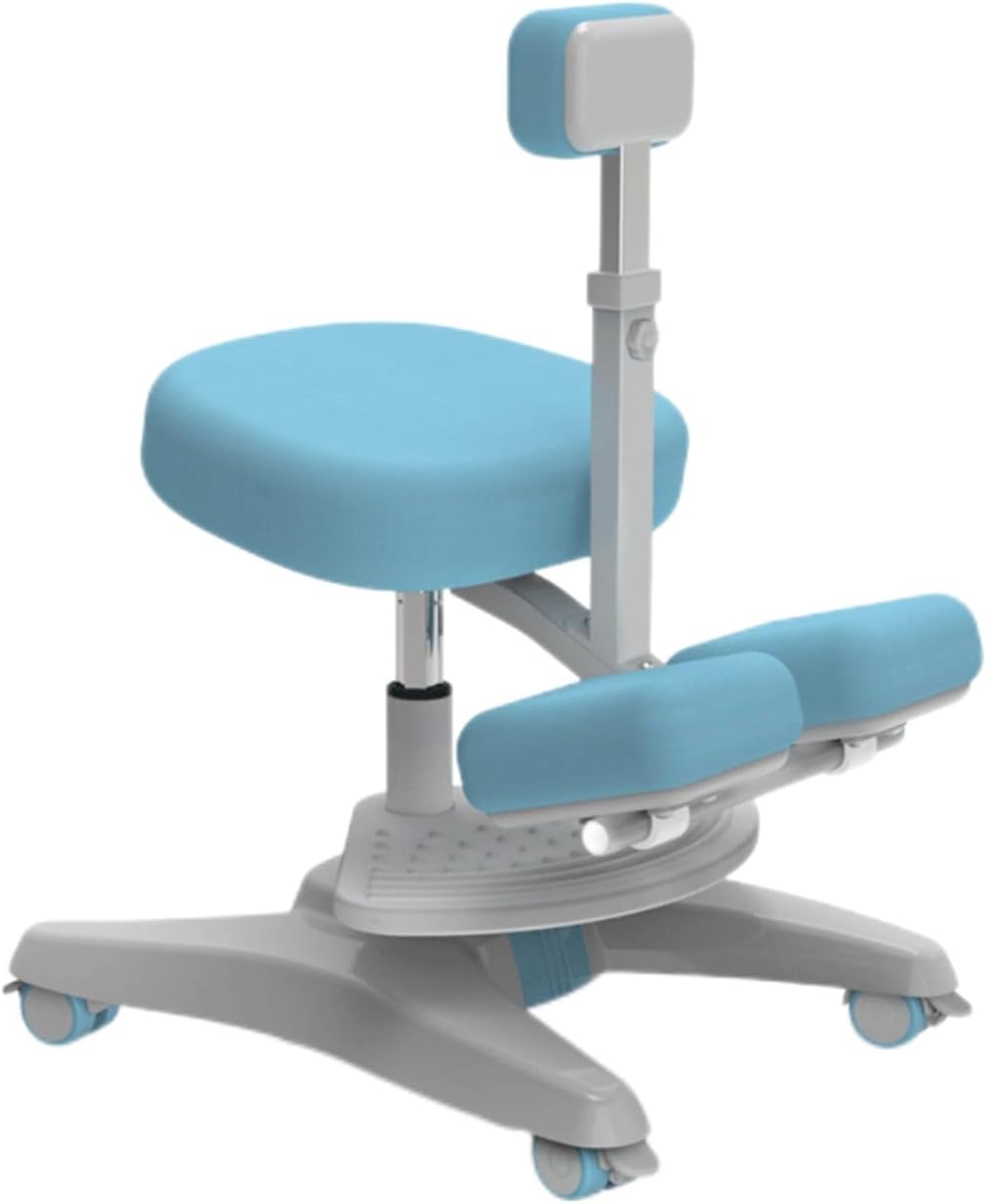 Kneeling Chair,Kneeling Desk Chair with Pedal,Ergonomic Posture Chair with Highly Resilient Sponge,Adjustable Height from 6 to 8 Levels(Blue,1.1-1.45 Meters)