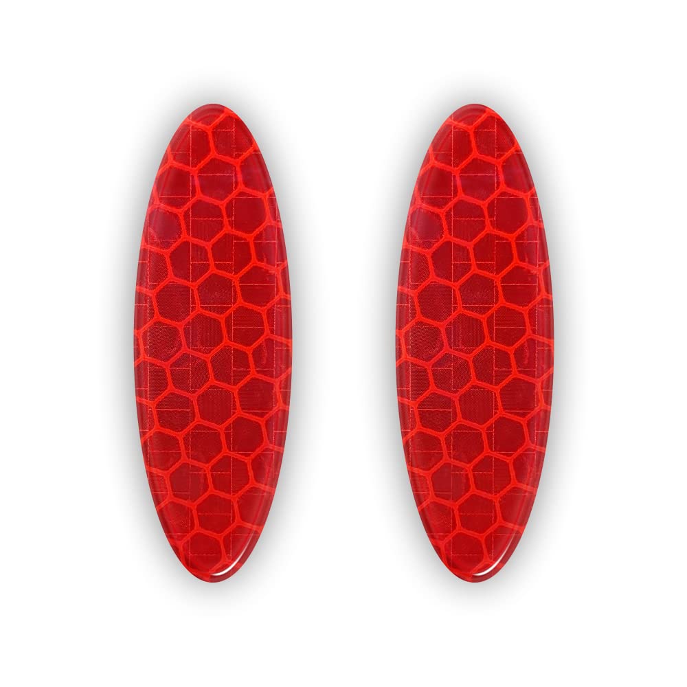 3D Diamond Refractive Stickers Oval, Red, Set of 2