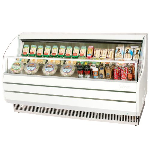 TOM75S 75 Open Display Merchandiser with Modern Design Environmental Friendly Refrigeration System Glass Sides Anti-Rust Coating High Density PU Insulation and Improved Air Flow: White