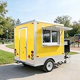 Concession Food Trailers for Sale, Small Enclosed Mobile Restaurant, Commercial Street Food Trailer with Basic Infrastructure for Tacos, Hot Dogs, Burgers, Pizza & Beverages