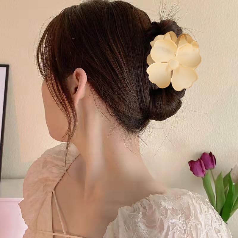 French Flower Claw Hair Clips for Women Non-Slip Strong Hold Clips for Thick Hair,Medium Hair Claw Clips Hair Accessories (HairclawFrench2) - Image 4
