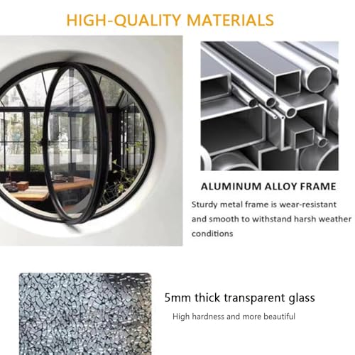 Ventana abatible 360° tipo ojo de buey con cristal transparente 3