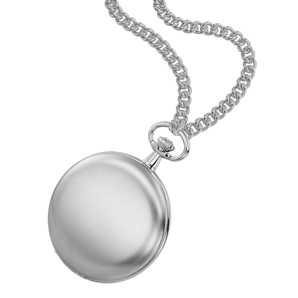 DUGENA Savonette Taschenuhr Herren 4460301-1, Quarzwerk, Datumsanzeige, klassisches Design, Metallgehäuse, inklusive 30 cm Kette