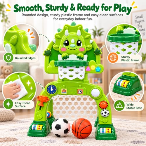 Dinosaur Adjustable Toddler Basketball Hoop Soccer Goal DROPS TO (MORE OPTIONS AVAILABLE) - image 9