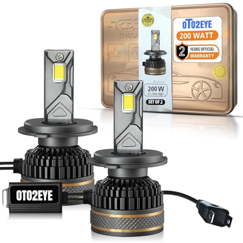 Image of 200W H7 Car LED Headlight Bulbs Hi & Lo Beam 20,000LM, 6500K Cool White | Driving Night Vision | Car Accessories | 2 Years Warranty (Pack of 2) (Cool White) (00W, H7)