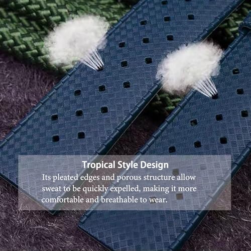 Image of FKM Rubber Watch Bands Tropical Style Quick Release Fluororubber Watch Strap 18mm 20mm 22mm Universal Soft Breathable Durable Sporty FKM Rubber Replacement Band Strap for Men Women