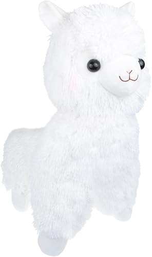 TOLLION Cuddly - Juguete de cordero de llama de alpaca blanca cojín de animal de peluche de 7 pulgadas regalo de San Valentín regalo de bebé regalo