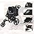 VIAGDO Luxury Dog Stroller Jogger for Small Medium Dogs & Cats, No-Zip Pet Stroller Foldable 3-Wheel Cats Stroller with Suspension System/Link Brake/One-Hand Fold, Max. Loading 55 LBS (Black)