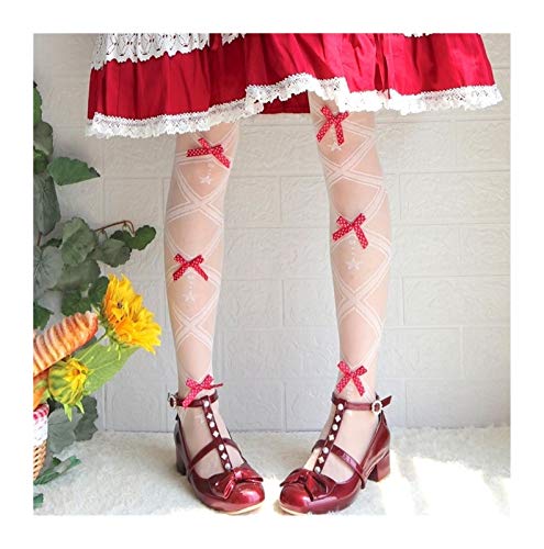 Calcetines de seda altos estilo vendaje con lazo posterior para chica 3