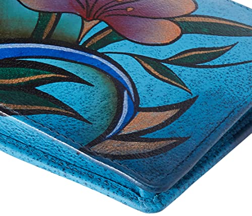 Anna by Anuschka Women's Hand Painted Genuine Leather Credit Card Case - Denim Paisley Floral4