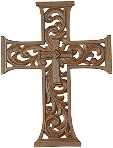 The Faith Collection Rust Cast Iron Cross (Set of 4), 10"