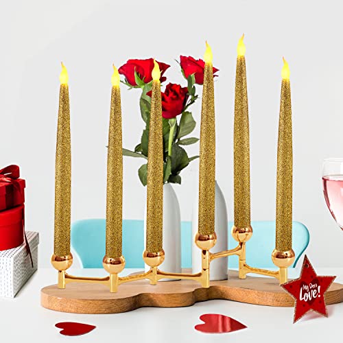 Flameless Candles Furora Lighting Gold Candles Set Of 8 With Remote Bundle With Taper Candles Set Of 4 (12 Battery Candles)-Pillar Candles, Votive Candles And Taper Candles For Your Living Room Decor #TOP7