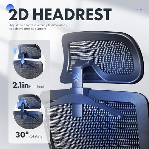Image of FLEXISPOT OC3 Air Ergonomic Office Chair Mesh Back Swivel Computer Chair Executive Office Desk Chairs with Adjustable Lumbar Support /2D Headrest /Lockable Backrest, Mesh Seat Cushion, Black