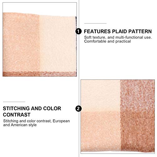 KESYOO Longa Borla Cachecol Imitação de Cashmere Outono Inverno Lenço à Prova de Vento Pescoço Grade