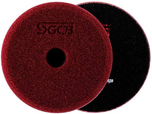 SGCB Pro 3" RO DA Foam Compounding Pad, Super Heavy Cutting Flat Car Buffing Pad Hook & Loop Car Foam Polisher Sponge Pad for 1st Step Heavy Scratch Defect Imperfection Oxidation Removing, 1-Wine