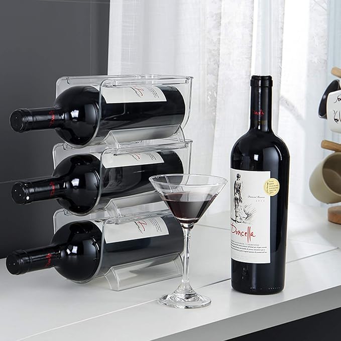 Snapklik.com : 4 Pack Plastic Stackable Water Bottle And Wine Rack ...