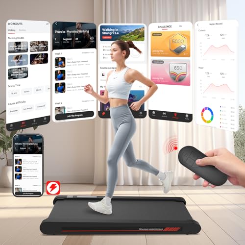 Sperax Walking Vibration Pad,Under Desk Treadmills for Home,4 in 1 Vibration Plate Exercise Machine,Portable Walking Pad with APP,350 Lb Capacity Multifunctional Treadmill Pro Max