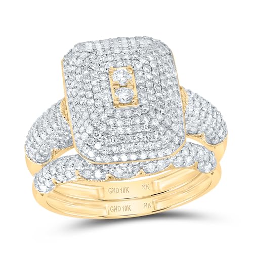 SB Jewelers 10Kt Yellow Gold 1 1/4 CTW Natural Diamond Fashion Emerald Bridal Set