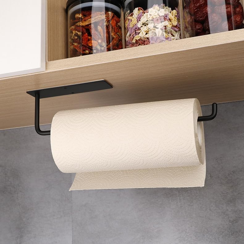 Küchenrollenhalter 31cm - Selbstklebend & Bohrbar, Edelstahl - Küchenpapierhalter Unter Schrank oder Wandmontage, Rostfrei & Starke Klebefläche für Küche, Bad, Garage (2-in-1 Montage)