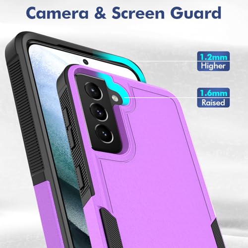 Image of MDCN for Galaxy S21 Plus Case: Dual Layer Protective Heavy Duty Cell Phone Cover Shockproof Rugged with Screen Protector - Military Protection Bumper Tough - Galaxy S21+ Plus 5G, Purple