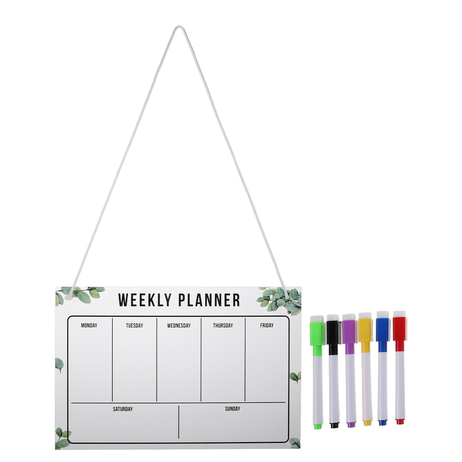 IDEANATEGRATE 週間メニューボード:ホワイトボード用アクリルカレンダー 11.8インチ x 7.8インチ - 壁掛けプランナーボード キッチンメニュー 冷蔵庫スケジュールパッド マーカー付き