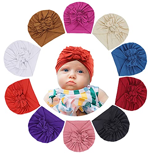 10 pièces Turban Bebe Fille, Mignon Bonnet Turban Bebe Fille Naissance Cover