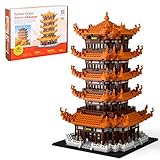 Lucky Doug STEM Building Toys Model Yellow Crane Tower Set - 4288 Pieces Micro Building Blocks Toys for Kids Boys Ages 12 + and Adults, Mini Building Kit Birthday Gift for Teenager Adult Model Fans