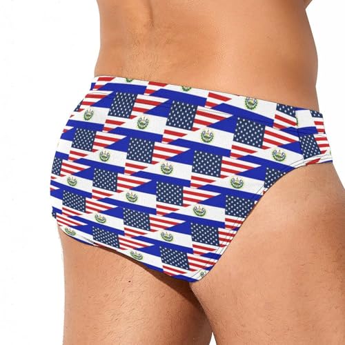 U.S. and El Flag Mens Swim Briefs Quick Dry Triangle Trunks Swimsuit Swimming Bikini Swimwear3
