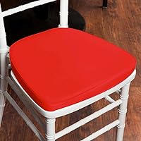 Vista 19 de Efavormart Cojín de 2" de espesor para silla Chiavari en negro, cojín de asiento de espuma con efecto memoria con lazos y funda extraíble