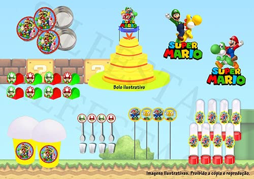 Kit Festa Super Mário Bros 10 Pessoas - 75 Peças