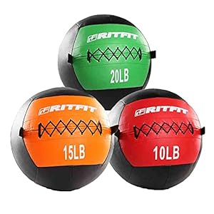 RitFit Medicine Ball / weight ball / Soft Medicine Ball / Wall Medicine Ball / Soft Wall Ball / Wall Ball set/ Medicine Balls for Exercise and Conditioning Workouts, Fitness Gym Equipment for Core Training and Cross Training (5/10/15/20/25/30 lbs)