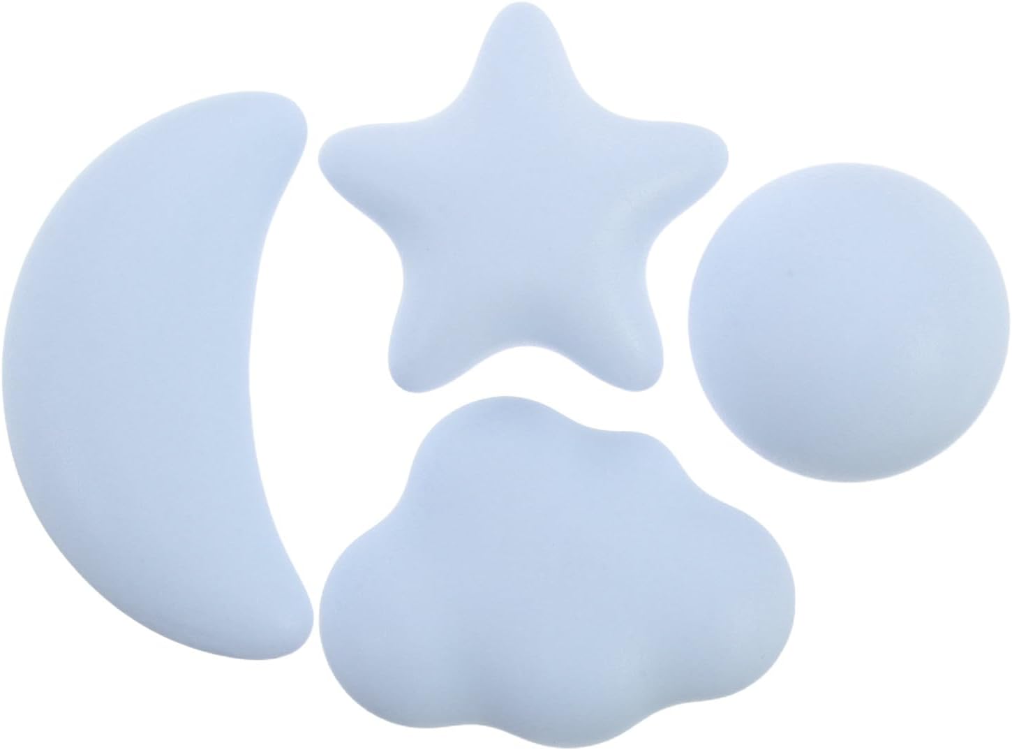 4pcs Ceramic Cabinet Handles: Cute Cloud Door Knobs Drawer Pull Handle for Kid's Room Bathroom Dresser Kitchen Furniture Cabinets (Blue)