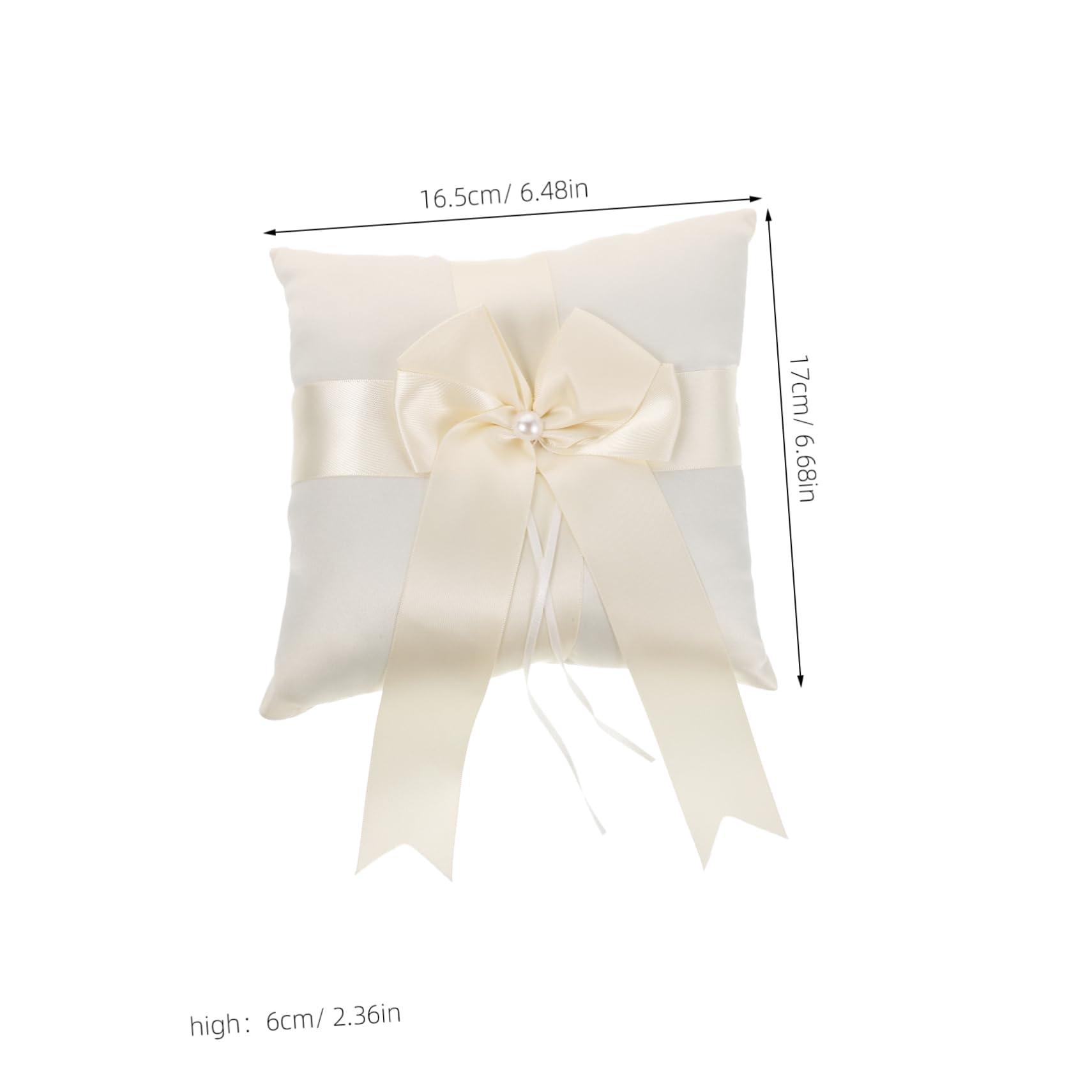 Cabilock Engagement Pillow with Bowknot Decoration Elegant Wedding Bearer Cushion for Flower Girls Luxurious Soft Material for Ceremonies and Proposals