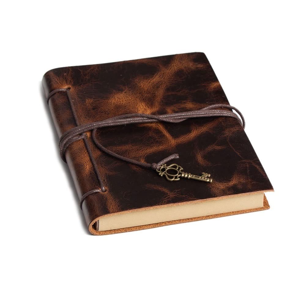 Agenda di Lusso con Stampa a Caldo, Diario Giornali Raccoglitore in Vera Pelle Album da Disegno Vintage Planner Viaggio Taccuino Cancelleria Scuola Ufficio Forniture,s(Brown)