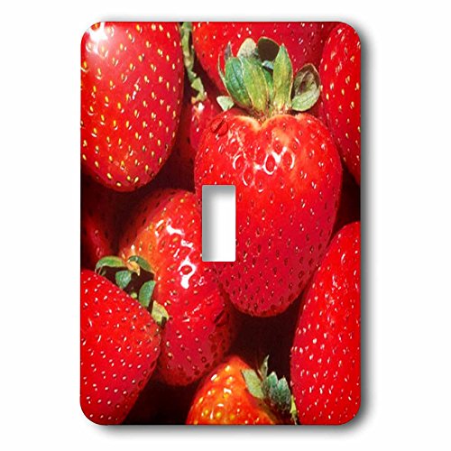 Interrupteur simple motif fraises rouges 3dRose lsp_80467_1 finition premium