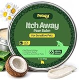 Petazy Itch Away Dog Paw Balm for Dogs - Soothes Itchy & Irritated Paws, Natural Nose & Paw Wax with Beeswax, Shea Butter, Coconut Oil, Aloe, Oat, & Vitamin E, Relief for Allergies and Sensitive Pets