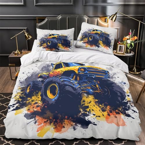 Housse de couette camion monstre zippée anti-plis grand format