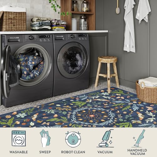 Tapete Lahome Chloe 3x5 Azul Oscuro Lavable miniatura 5