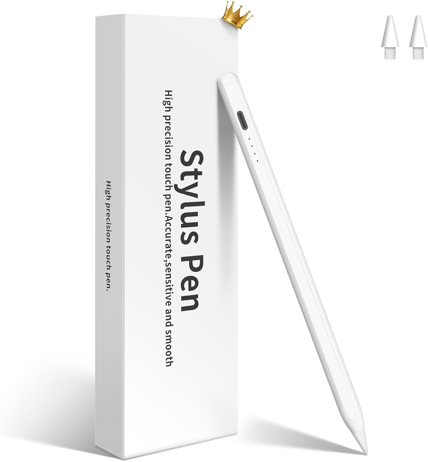 Stylus Pen for iPad, Compatible with Apple iPad 2018-2025,Pencil P6th-10th Generation-2X Fast Charge Compatible with Apple iPad Pro 11"/12.9"/M4, iPad Air 3/4/5/M2, iPad mini 5/6 Gen-White Compatible with iPad