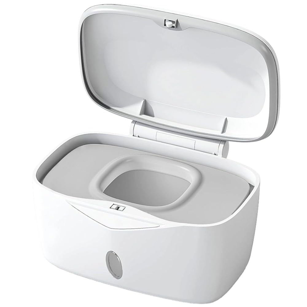 Aundhegrtt Wipes Dispenser with Weighted Plate& Refillable Container, Perfect Pull Baby Wipe Holder, Keeps Wipes